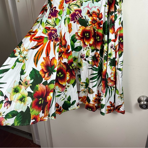 Hearts & Roses Princess Lilly Floral Rose Orange Green PinupRetro Swing Dress 12 - Picture 14 of 16